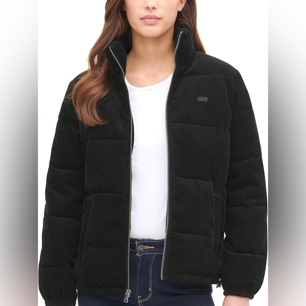 Levi's Women's Zoe Corduroy Puffer Jacket size XL black